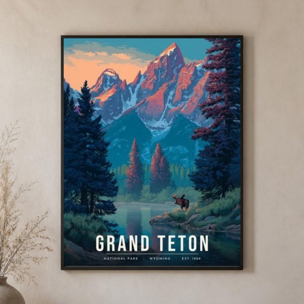 Grand Teton moose poster close-up