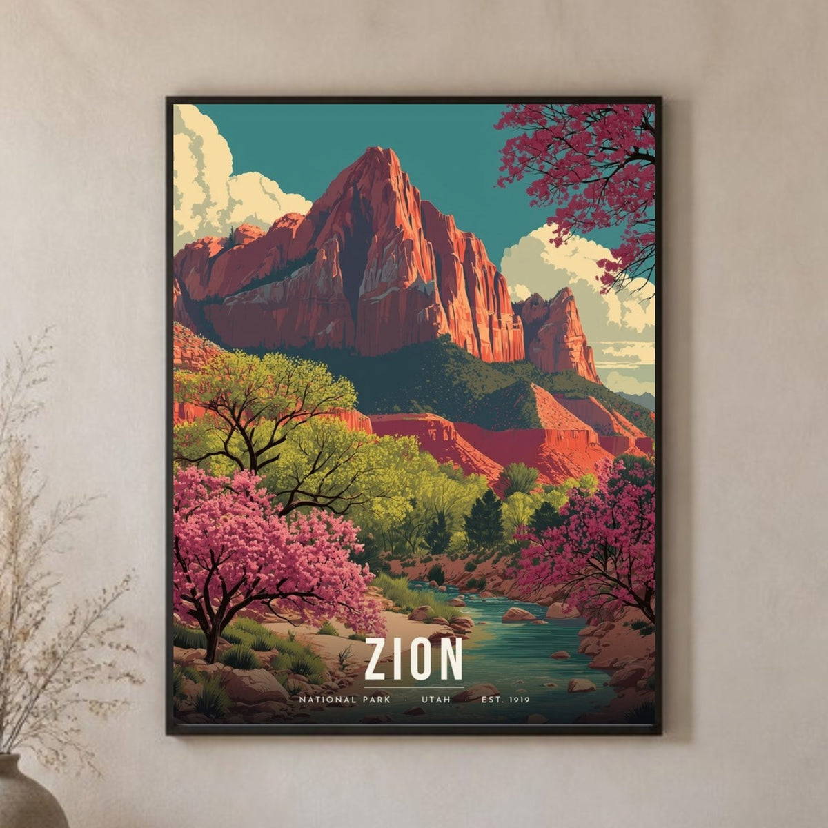Zion redbud poster close-up