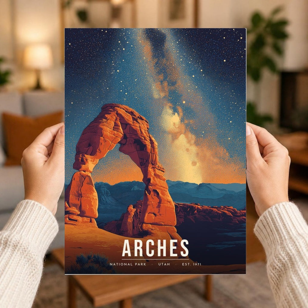 Arches poster print held in two hands