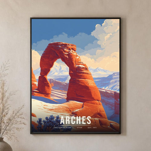 Arches in snow poster close-up