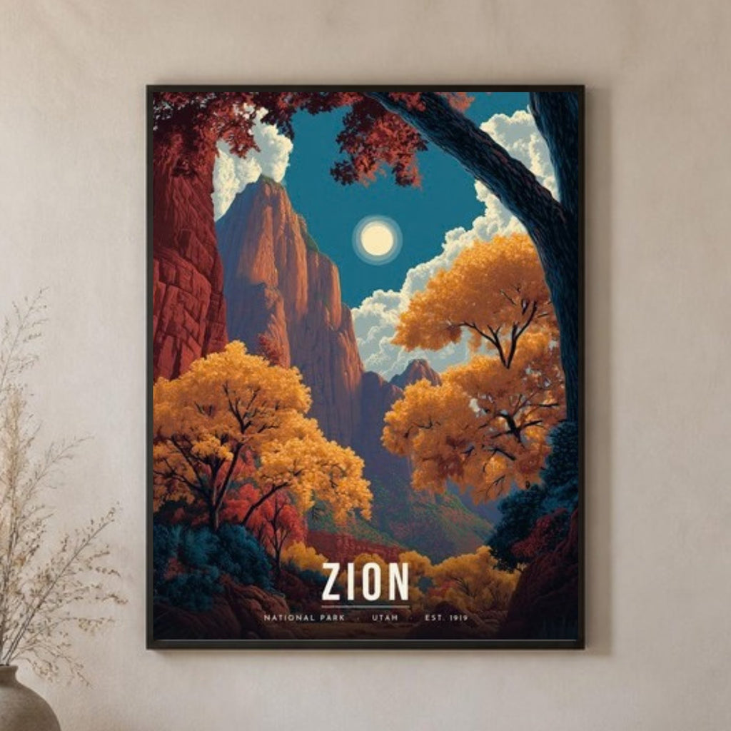 Zion autumn poster close-up