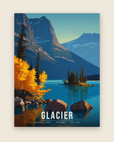 Glacier: Golden Aspen in Autumn poster, full artwork