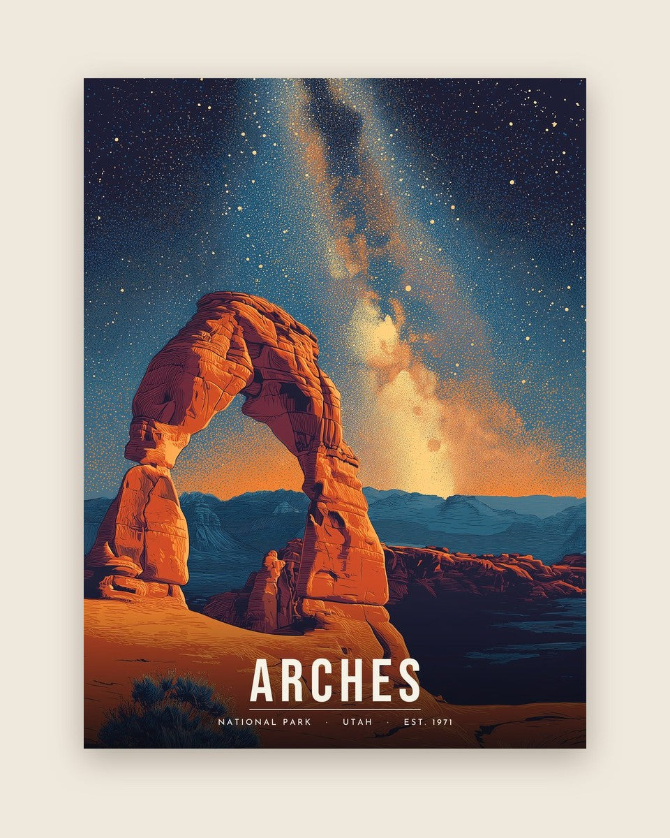 Arches: Milky Way over Delicate Arch poster, full artwork