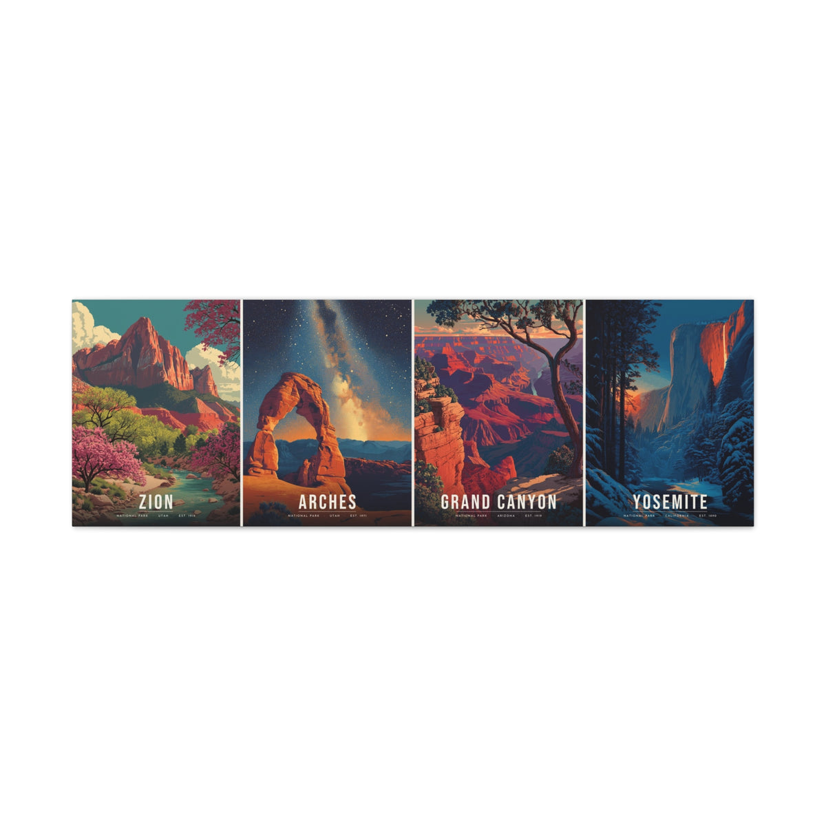 Red Rock and Firefall Canvas: Zion, Arches, Grand Canyon, Yosemite
