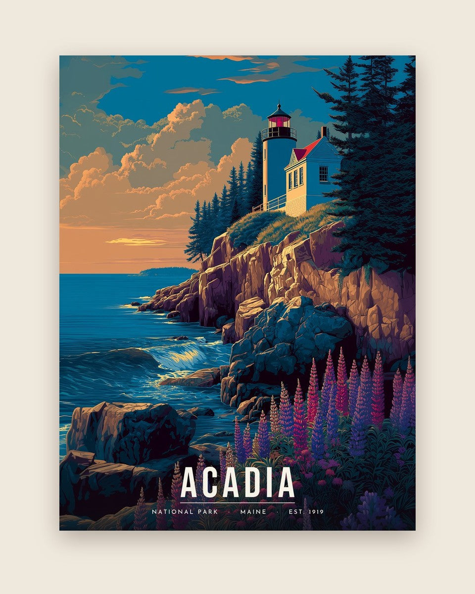 Acadia: Bass Harbor Lighthouse poster, full artwork