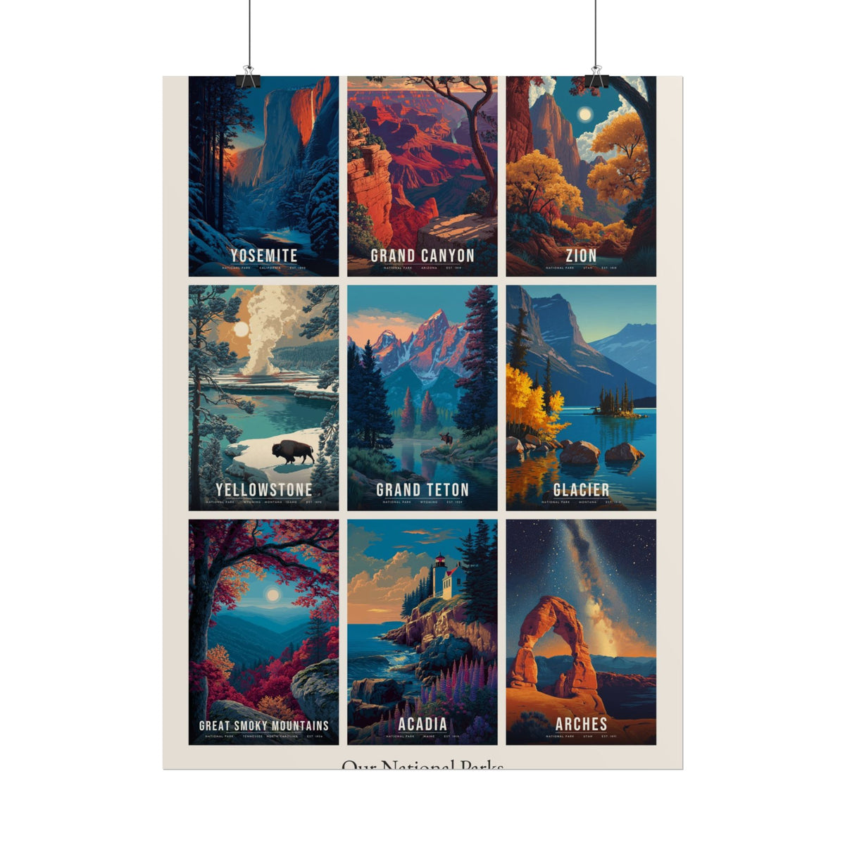 All Nine Parks Collage Poster
