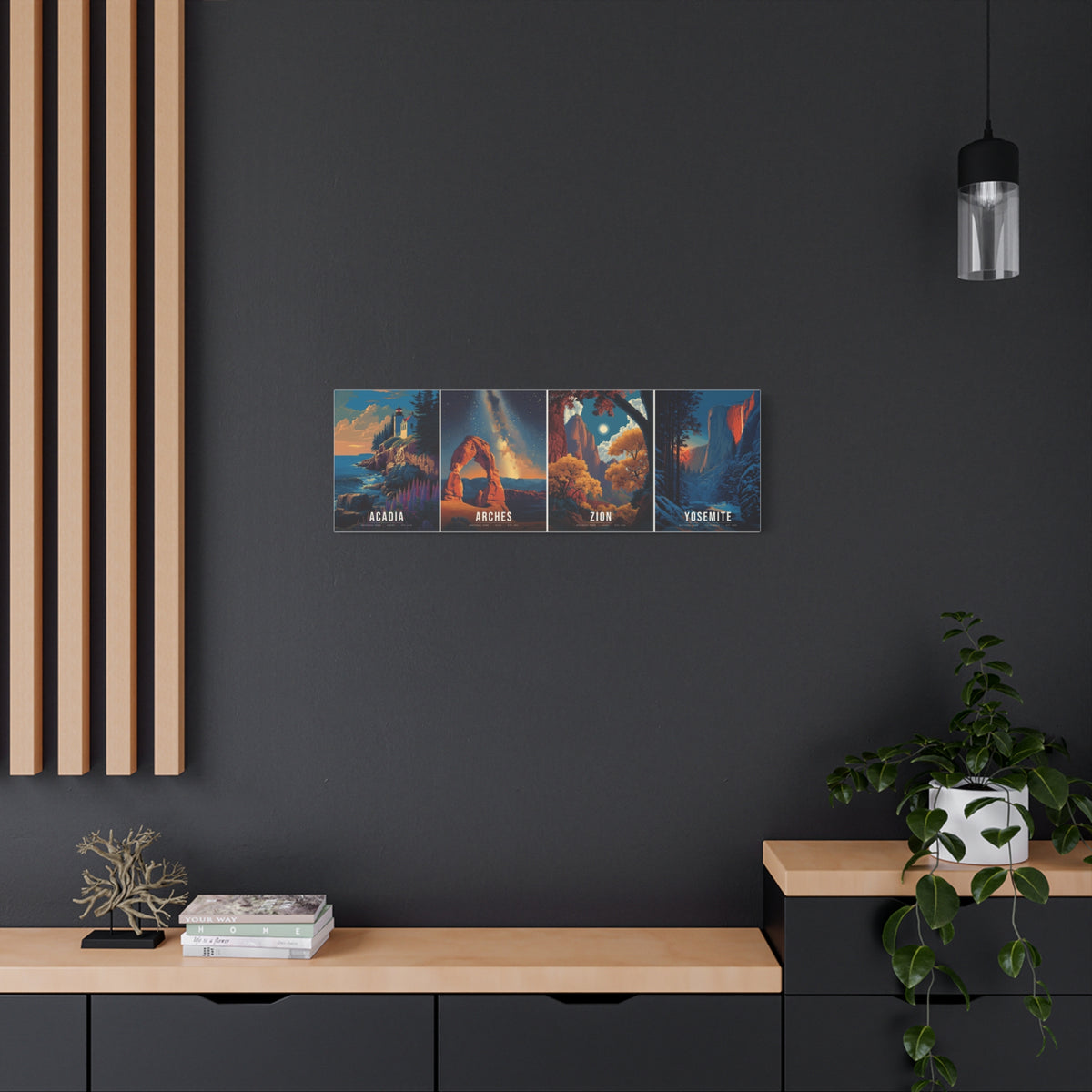 Four Seasons Canvas: Acadia, Arches, Zion, Yosemite