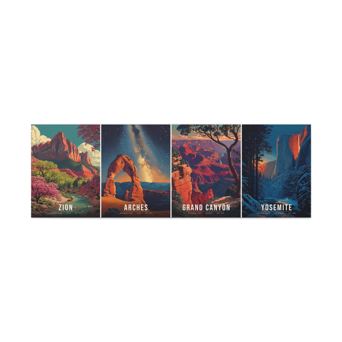 Red Rock and Firefall Canvas: Zion, Arches, Grand Canyon, Yosemite