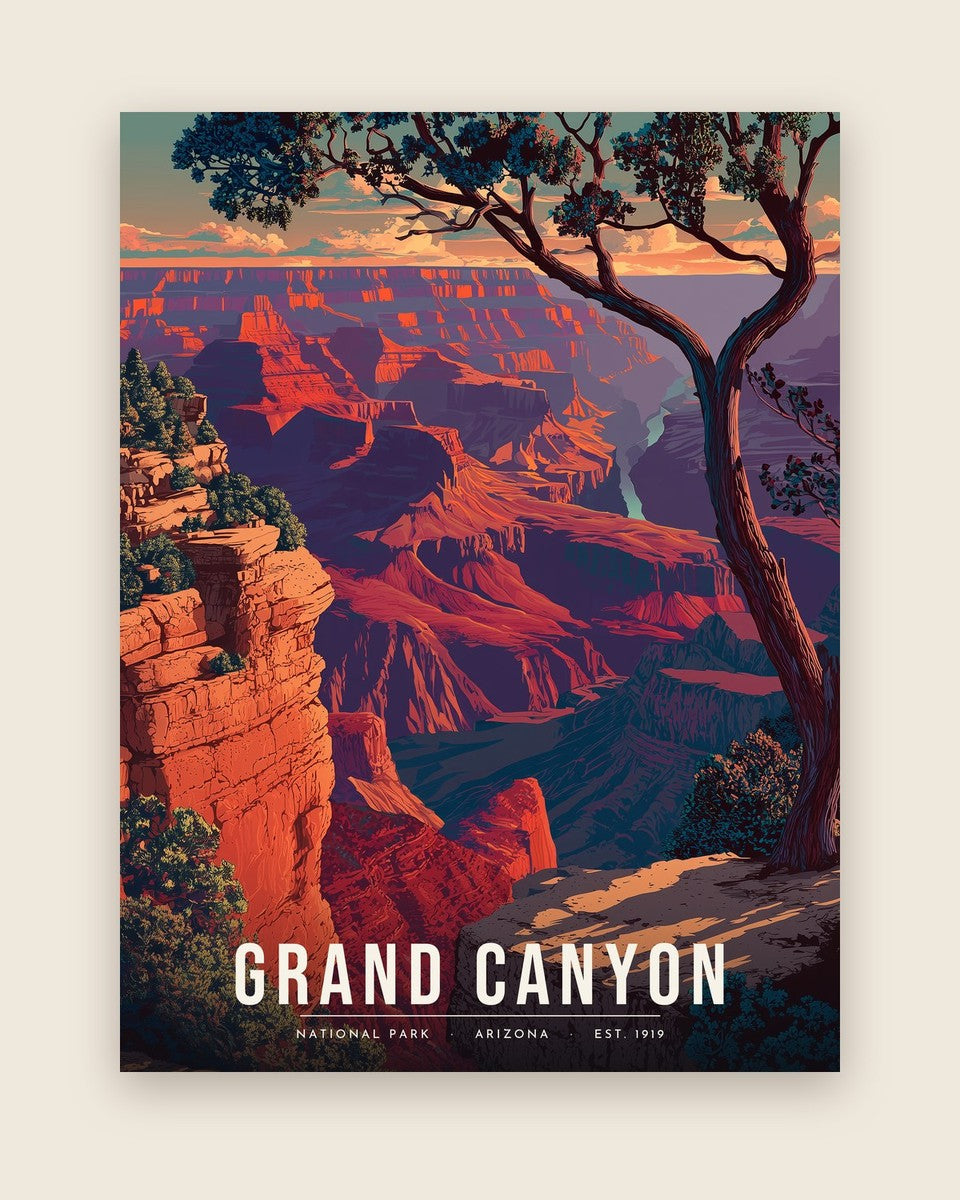 Grand Canyon: Canyon Sunset poster, full artwork