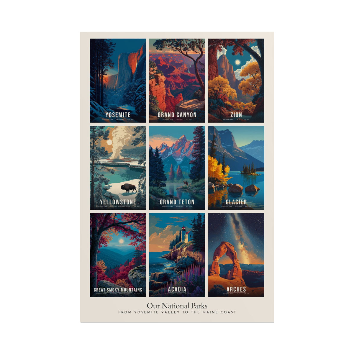 All Nine Parks Collage Poster