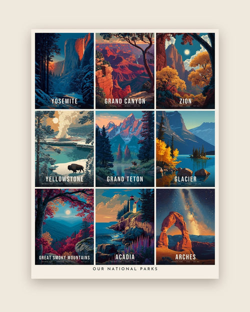 All Nine Parks collage poster