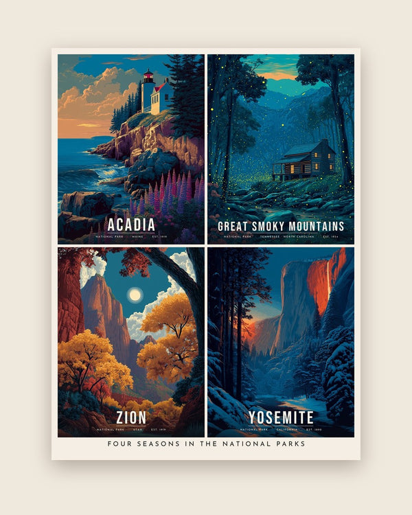 Four Seasons collage poster