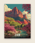 Zion: Spring Redbud and the Watchman poster, full artwork