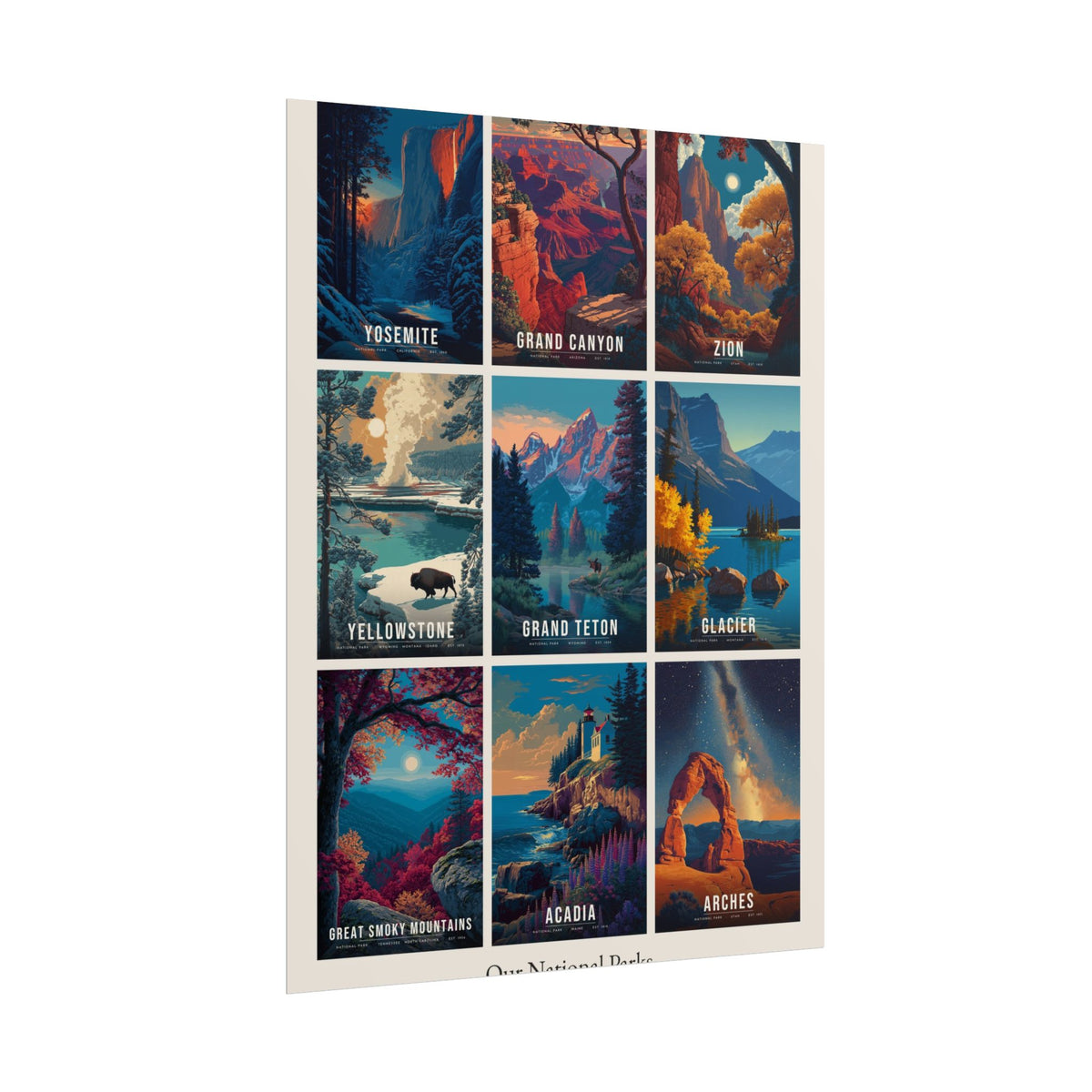 All Nine Parks Collage Poster