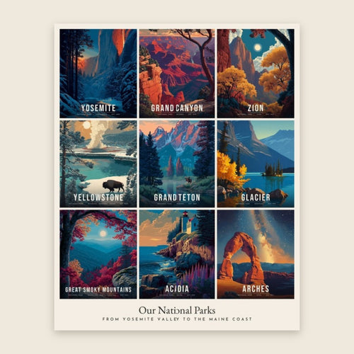 All Nine Parks collage poster, full artwork