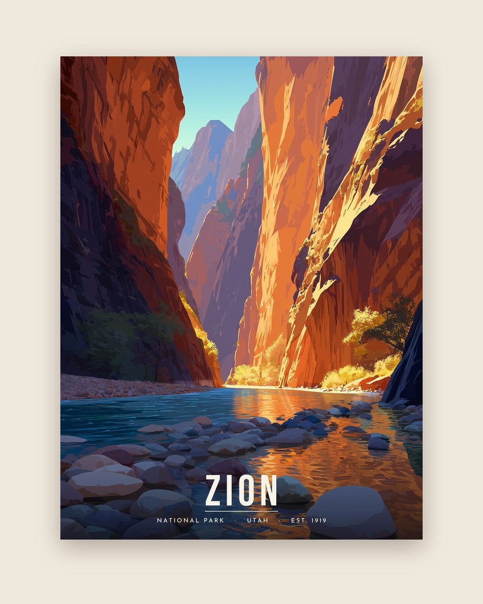 Zion: The Narrows poster, full artwork